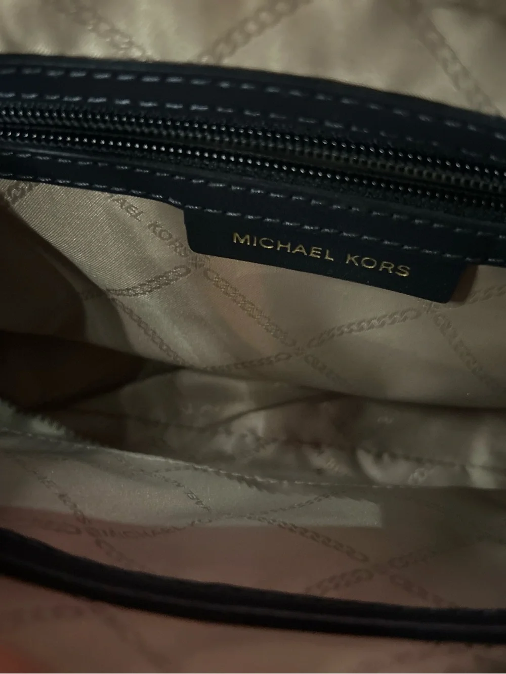 Limited edition Michael Kors Navy and Light Blue Patchwork Studded Crossbody